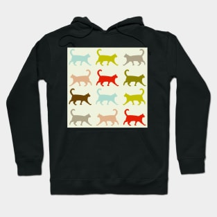 Autumn Cats in Vintage Colours in Repeat Pattern Hoodie